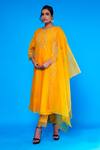 Asaga_Yellow Firaq Kurta Set_Online_at_Aza_Fashions