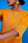 Asaga_Yellow Firaq Kurta Set_at_Aza_Fashions