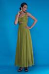 Buy_Asaga_Green Chiffon Sweetheart Neck Amer Embroidered Gown _at_Aza_Fashions