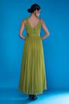 Shop_Asaga_Green Chiffon Sweetheart Neck Amer Embroidered Gown _at_Aza_Fashions