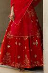 Buy_Asaga_Red Lehenga And Dupatta Organza Blouse Silk Embroidered Gulzar Bridal Set _Online_at_Aza_Fashions