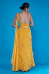 Shop_Asaga_Yellow Chiffon Embroidered Floral Motif Sweetheart Neck Khwaza Saree Gown _at_Aza_Fashions