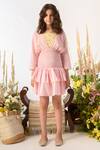 Buy_Littleens_Pink Cotton Embroidery Organic Smocked Dress _at_Aza_Fashions