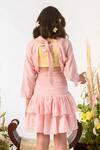 Shop_Littleens_Pink Cotton Embroidery Organic Smocked Dress _at_Aza_Fashions
