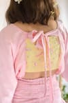 Shop_Littleens_Pink Cotton Embroidery Organic Smocked Dress _Online_at_Aza_Fashions
