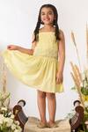 Buy_Littleens_Yellow Cotton Embroidery Organic Dress _at_Aza_Fashions