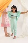 Buy_Littleens_Blue Organic Cotton Jumpsuit For Girls_at_Aza_Fashions