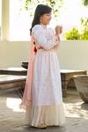 LITTLEENS_White Vegan Silk Hera Embroidered Sharara Set  _Online_at_Aza_Fashions