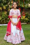 Buy_Littleens_Pink Chanderi, Velvet, Silk Sequins, Embroidery Azmat Lehenga Set _at_Aza_Fashions