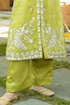 Shop_Littleens_Green Shaadmaani Embroidered Kurta Set For Girls_Online_at_Aza_Fashions