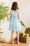 Shop_Littleens_Blue Cotton Ruffles, Embroidery Organic A-line Dress _at_Aza_Fashions