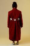 Shop_Littleens_Maroon Embellished Coat With Dress For Girls_at_Aza_Fashions
