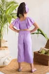 Shop_Littleens_Purple Ruched Top And Pant Set For Girls_at_Aza_Fashions