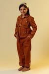 Littleens Brown Cotton, Corduroy Buckles Shirt And Trouser Set Online at Aza Fashions Littleens_Brown Cotton, Corduroy Buckles Shirt And Trouser Set _Online_at_Aza_Fashions