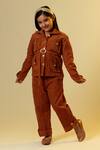 Buy Littleens Brown Cotton, Corduroy Buckles Shirt And Trouser Set Online at Aza Fashions Buy_Littleens_Brown Cotton, Corduroy Buckles Shirt And Trouser Set _Online_at_Aza_Fashions