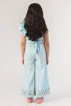 Shop_Littleens_Blue Cotton Embroidery Organic Jumpsuit _at_Aza_Fashions