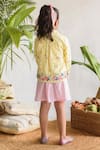 Shop_LITTLEENS_Yellow Organic Cotton Embroidered Jacket  _at_Aza_Fashions