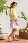 LITTLEENS_Yellow Organic Cotton Embroidered Jacket  _Online_at_Aza_Fashions