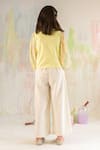 Shop_LITTLEENS_Yellow Handloom Stripe Organic Cotton Embroidered Jacket _at_Aza_Fashions