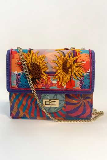Buy_The Garnish Company_Multi Color Beads Sunshine Sling Bag _at_Aza_Fashions