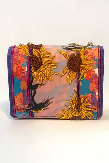 Shop_The Garnish Company_Multi Color Beads Sunshine Sling Bag _at_Aza_Fashions