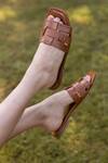 Buy_Vanilla Moon_Brown Gabby Cross Patterned Flats_at_Aza_Fashions
