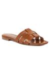 Vanilla Moon_Brown Gabby Cross Patterned Flats_at_Aza_Fashions