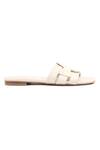 Vanilla Moon_White Gabby Cross Patterned Flats_Online_at_Aza_Fashions