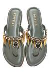 Buy_Foot Fuel_Green Gaily Charm Embellished Flats _at_Aza_Fashions