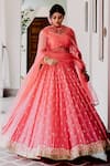 Buy_Gul By Aishwarya_Pink Satin Silk Zardozi Embroidered Lehenga Set_at_Aza_Fashions