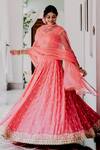 Gul By Aishwarya_Pink Satin Silk Zardozi Embroidered Lehenga Set_Online_at_Aza_Fashions