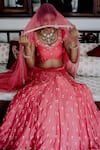 Shop_Gul By Aishwarya_Pink Satin Silk Zardozi Embroidered Lehenga Set_Online_at_Aza_Fashions