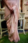 Buy_Gul By Aishwarya_Pink Crepe, Sequin Georgette Cutdana, Floral, Embroidered Saree With Blouse _Online_at_Aza_Fashions