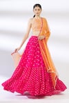 Buy_Chamee and Palak_Pink Blended Georgette Embroidered Silk Lehenga Set _at_Aza_Fashions