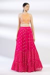 Chamee and Palak_Pink Blended Georgette Embroidered Silk Lehenga Set _Online_at_Aza_Fashions