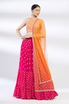 Buy_Chamee and Palak_Pink Blended Georgette Embroidered Silk Lehenga Set _Online_at_Aza_Fashions