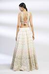 Shop_Chamee And Palak_White Net, Dupion Silk Embroidered Lehenga Set _at_Aza_Fashions