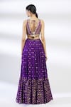 Shop_Chamee and Palak_Purple Moonga Silk Embroidered Lehenga Set _at_Aza_Fashions