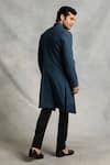 Shop_Gargee Designers_Blue Sherwani Poly Viscose Plain Pleated And Pintuck Set _at_Aza_Fashions