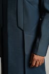 Gargee Designers_Blue Sherwani Poly Viscose Plain Pleated And Pintuck Set _at_Aza_Fashions