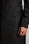 Gargee Designers_Black Sherwani Poly Viscose Embroidered Floral Set _at_Aza_Fashions