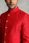 Buy_Gargee Designers_Red Sherwani Raw Silk Embroidered Floral Set _Online_at_Aza_Fashions