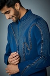 Shop_Gargee Designers_Blue Polyester Embellished Abstract Sherwani Set_Online_at_Aza_Fashions