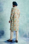 Shop_Gargee Designers_Green Kurta Cotton Silk Printed Birds Set _at_Aza_Fashions