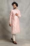 Gargee Designers_Pink Kurta Chanderi Geometric Applique Set _Online_at_Aza_Fashions