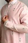 Buy_Gargee Designers_Pink Kurta Chanderi Geometric Applique Set _Online_at_Aza_Fashions