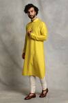 Buy_Gargee Designers_Yellow Kurta Chanderi Floral Embroidered Set _Online_at_Aza_Fashions