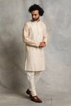 Buy_Gargee Designers_White Chanderi Floral Embroidered Kurta Set _at_Aza_Fashions