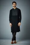 Buy_Gargee Designers_Black Kurta Tencel And Pleated 3d & Pintucks Set _at_Aza_Fashions