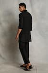 Shop_Gargee Designers_Black Cotton Silk, Poly Viscose Bundi And Kurta Set _at_Aza_Fashions